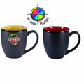 16 Oz. 2 Tone Satin Bistro Mug (Black/Red) 4 Color Process